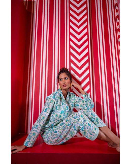 NoLoGo-chic Blue Hand Block Printed Pj's