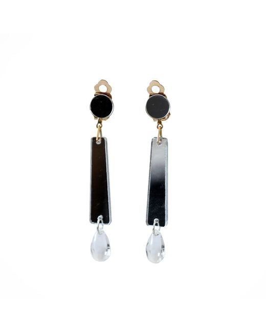 Laura Daili Blue Neutrals Luminous Geometry Clip On Earrings