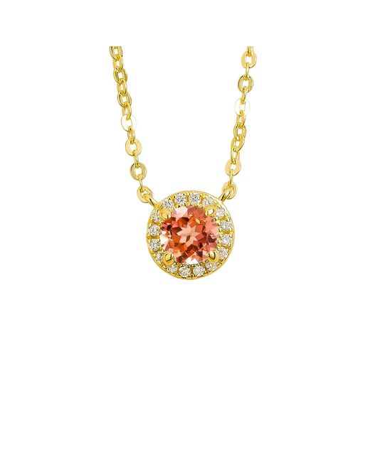 Juvetti Metallic Mars Necklace Set With Padparadscha Sapphire & Diamond