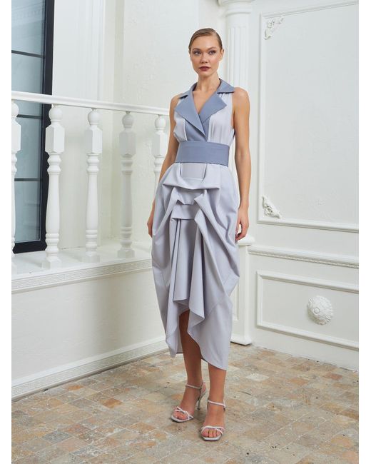 Lumina Eligma Gray The Tuxedo Dress