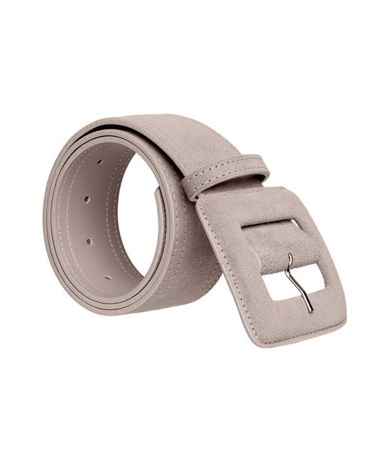 BeltBe Gray Suede Square Buckle Belt