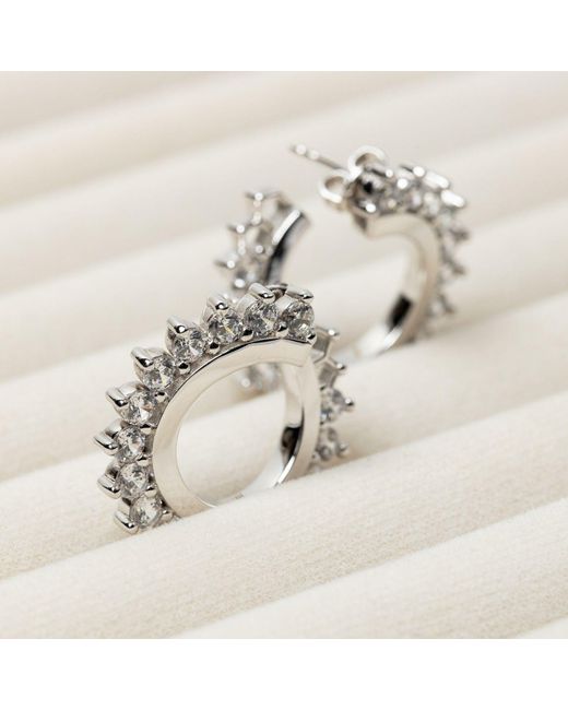 Belinda Jewelz Metallic Gemstone Starburst Hoop Earrings