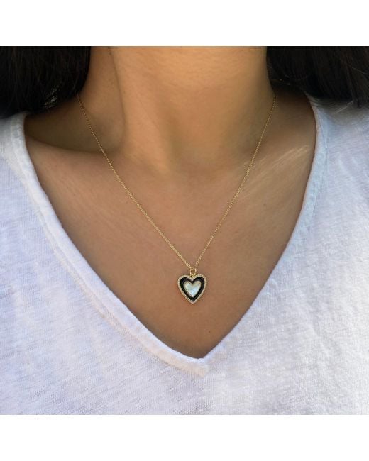 KAMARIA Metallic Two Tone Heart Necklace
