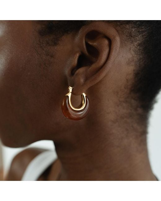 Miss Cecilia Orange Crescent Amber Hoops