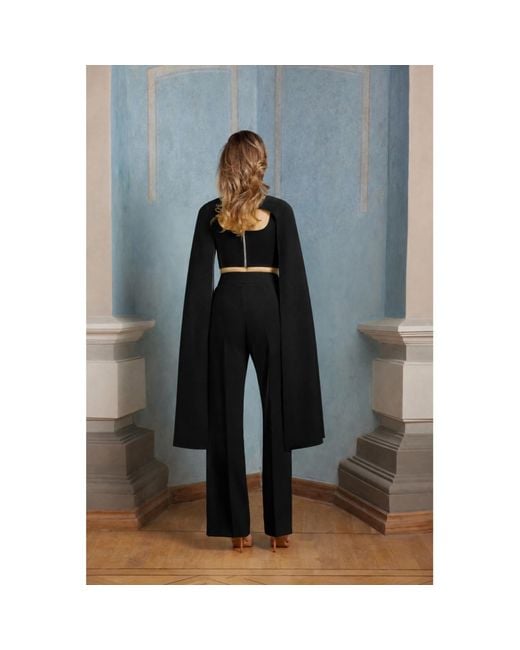 Nomi Fame Black Hera Long-Sleeved Cape Overlay