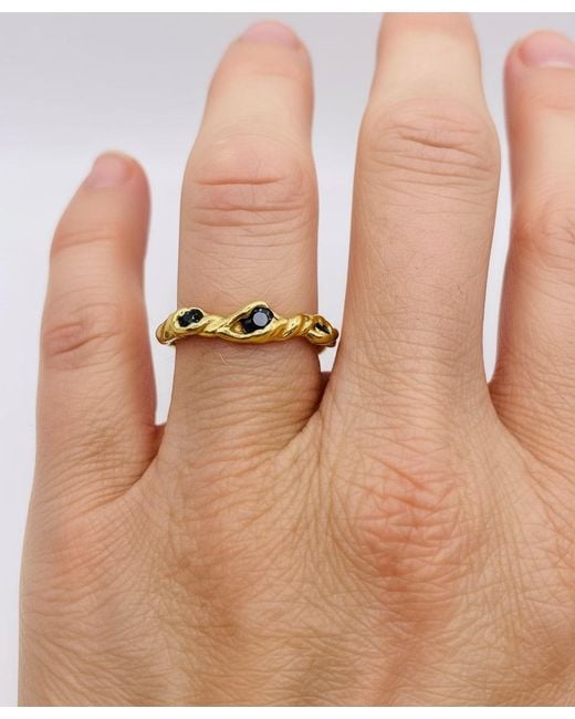 Mitsymay Jewellery Metallic One Of A Kind Gemstone Twisted Ring