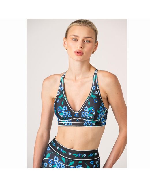 Jessie Zhao New York Blue Garden Nocturne Sports Bra