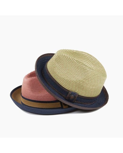 Dasmarca Hats Green Benson Summer Trilby Hat With Two Tone Contrast Brim for men