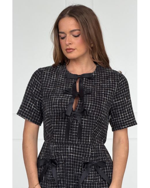 Girl In Mind Black Kenza Bow Detail Mini Dress