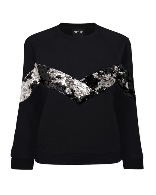 Otthie Black Elegant X-Mas Sweatshirt With Sequins