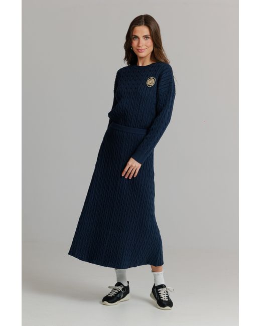 Lou&Up (Formerly Loup Clothing) Blue Cable Knit Midi Skirt