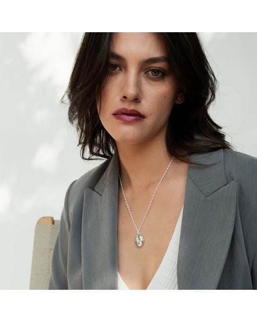 Dower & Hall Metallic Diamond Starburst Oval Locket