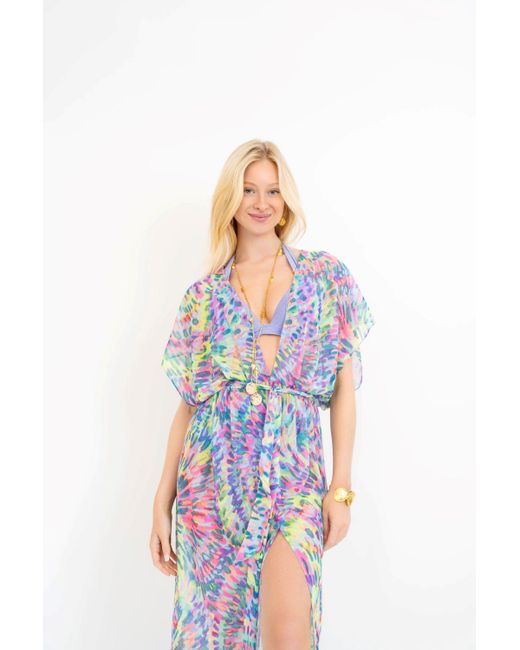 Leyla Maya Ltd Green Sophia Sheer Long Beach Dress