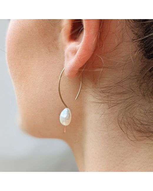 Kiri & Belle White Millie Pearl Pull Through Sterling Earrings