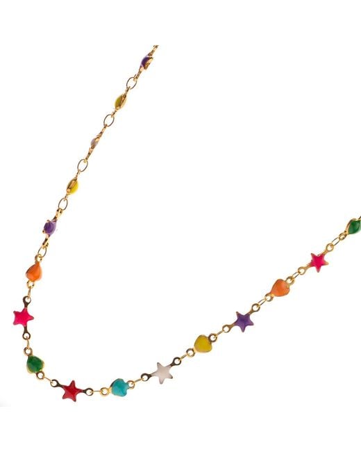 Ebru Jewelry Metallic Stars & Hearts Choker Necklace