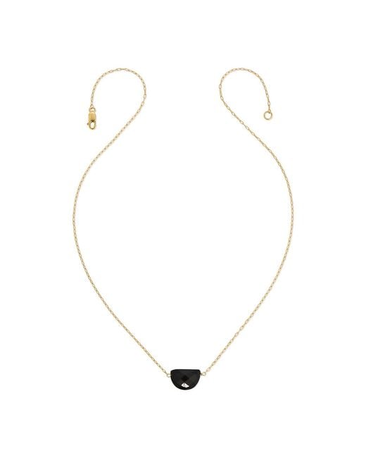 Heather Hawkins Jewelry Metallic Luna Moon Shaped Gemstone Necklace