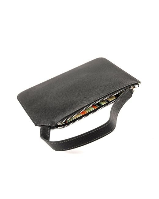 SJW BAGS LONDON Black Marissa Leather Clutch/Wristlet