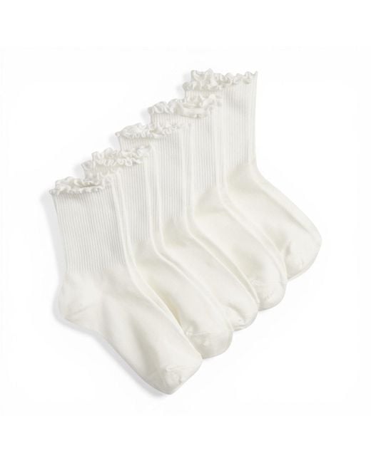 HIGH HEEL JUNGLE by KATHRYN EISMAN White Premium Cotton Frill Edge Socks