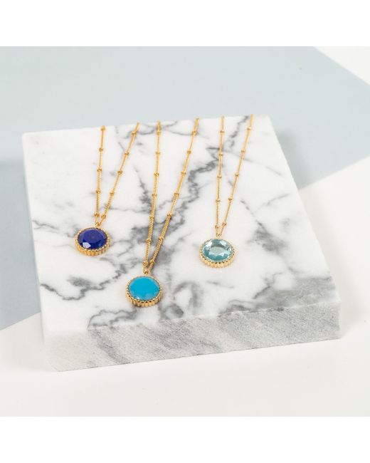 Auree Jewellery Blue Barcelona December Birthstone Necklace Turquoise