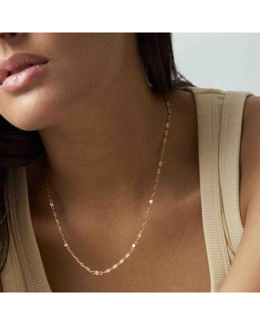 Dinny Hall Metallic Lab Sapphire Paperclip Chain Necklace