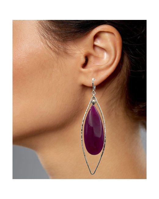 Jaredjamin Purple Seraphine Plum Drop Lever Back Earrings