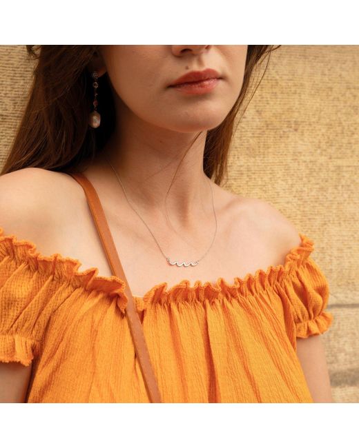 Spero London Metallic Sterling Wave Necklace