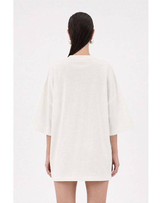 mysimplicated White Neutrals Workwear Ecru Oversized Pocket T-Shirt W