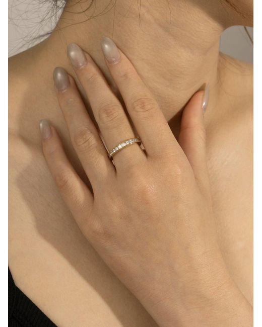 Diamonbliss Metallic Embellished With Swarovski Channel Setting One Carat Round Cut Eternity Ring