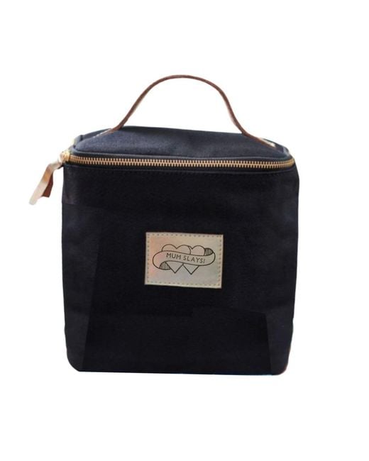 VIDA VIDA Black Mum Leather Trim Toiletry Bag