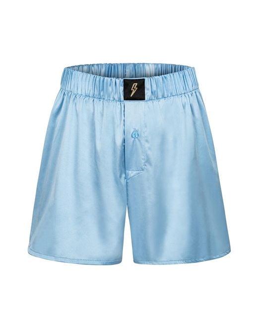 Ekcentrik Blue Satin Boxers for men