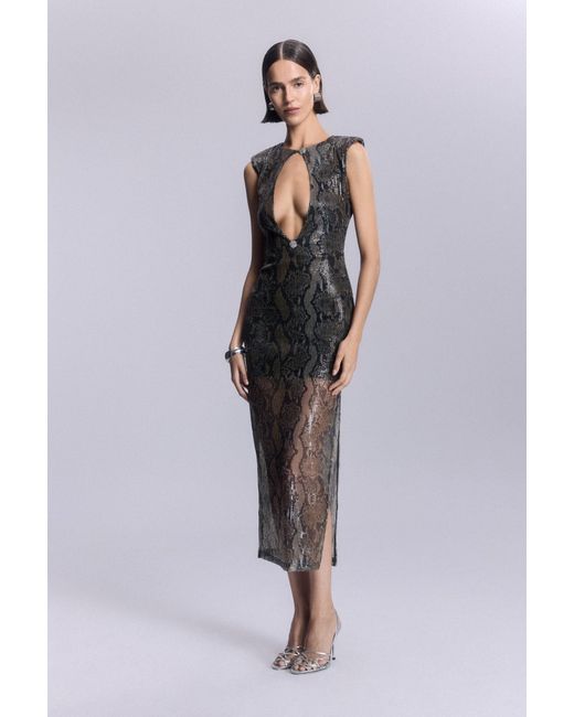 No'design Brown Borgia Cut-Out Long Dress