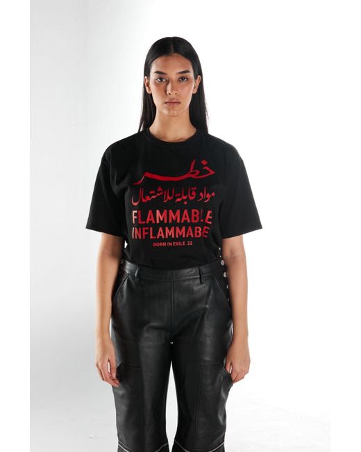 Born in Exile Black Graphic Organic Cotton T-Shirt