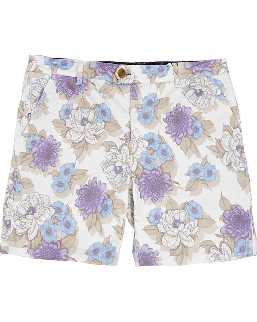 Lords of Harlech Blue Neutrals John Flower Bed Shorts for men