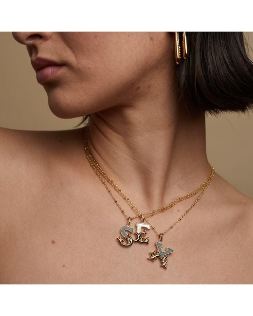Kasun Metallic Solid B Initial Necklace With Mother Of Pearl