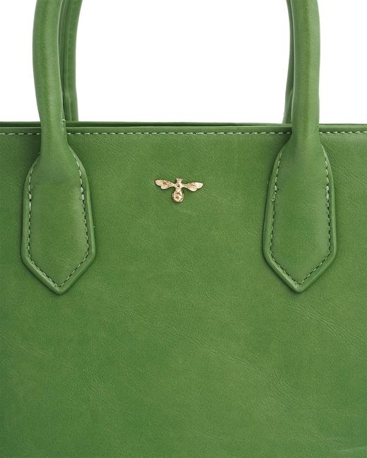 Fable England Green Garden Floral Structured Tote Bag Medium