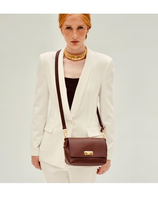 Apatchy London Purple The Maisie Midi Port Leather Bag