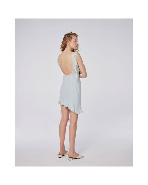 House of Ika Blue Asymmetric Flow Viscose Dress