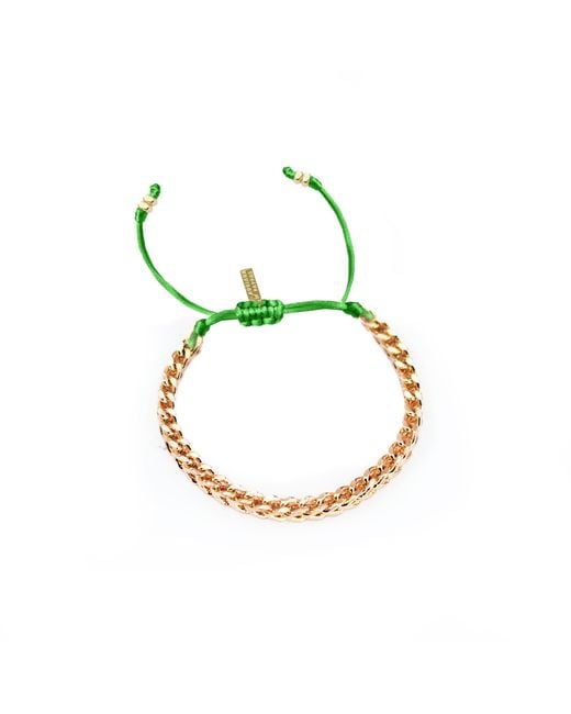 Adriana Pappas Designs Green Zoe Bracelet On Colored Cord