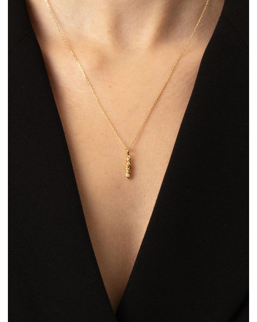EVA REMENYI Metallic Twirl Necklace 14K