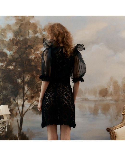 Lisa The Label Black Angel Baby Crochet Cloud Puff Dress