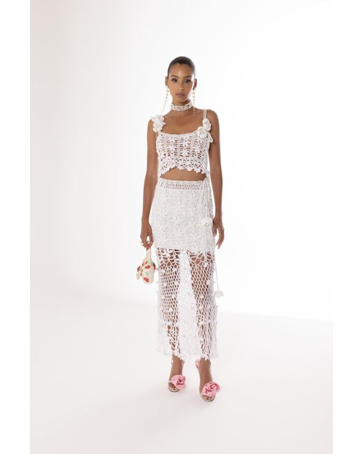 Andreeva White Vanilla Handmade Crochet Top