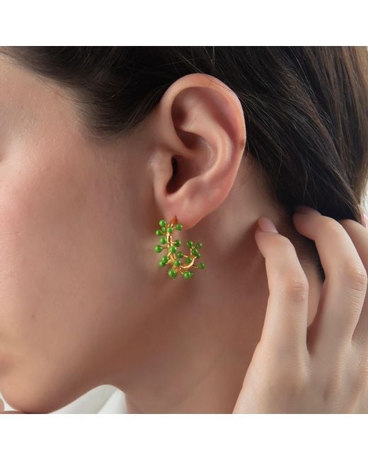 Milou Jewelry Green Charlotte Hoop Earrings