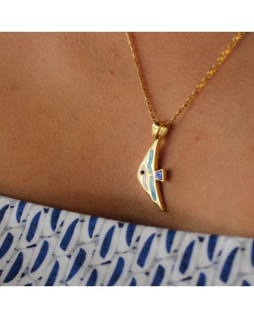 1610Istanbul Metallic Bosphorus Fish Enamel Necklace