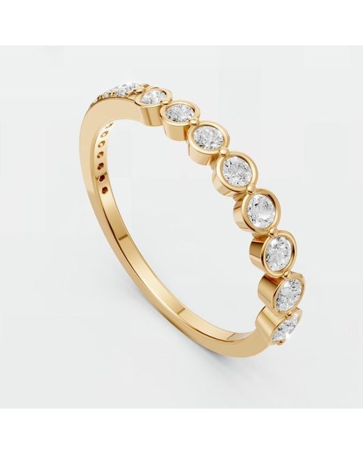 Aya Fine Jewelry Metallic Round Brilliant Lab Grown Diamond Bezel Band Ring