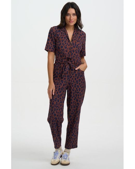 Sugarhill Brown Meredith Boilersuit Rust, Ikat Leopard