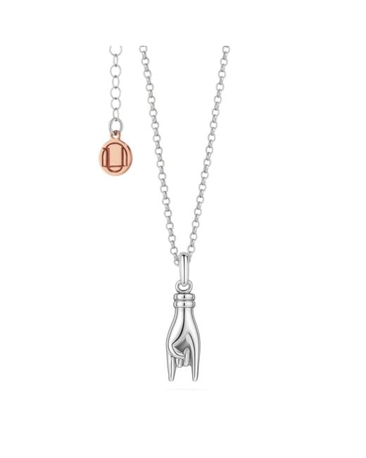 Unaloe Metallic Sterling Necklace With Horn Hand Pendant