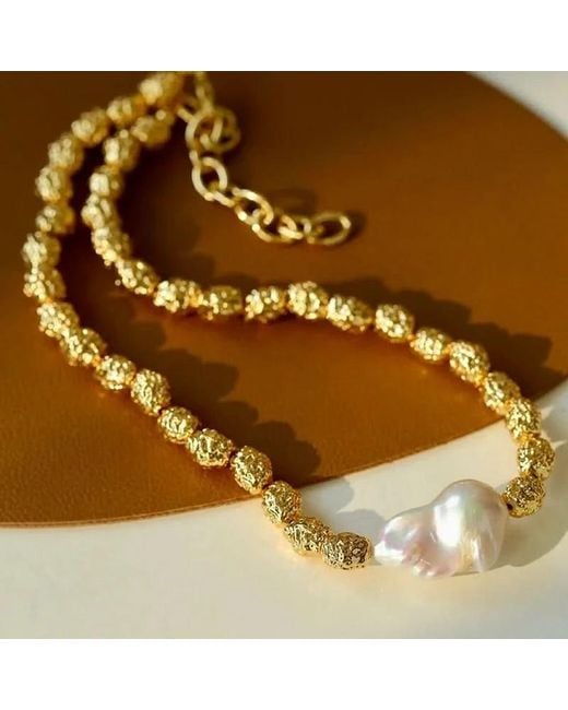 Angel Barocco Metallic Baroque Pearl Necklace – One Pearls