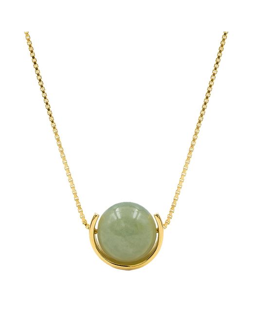 seree Metallic Equinox Green Bead Jade Necklace