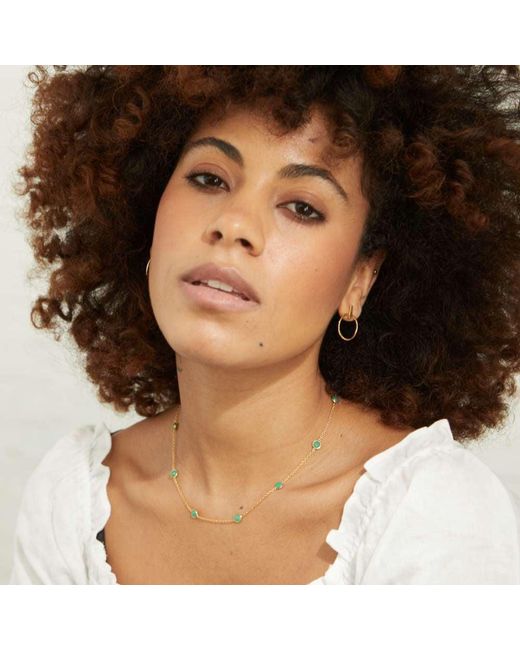 Auree Jewellery Brown Antibes Chrysoprase And Vermeil Station Necklace