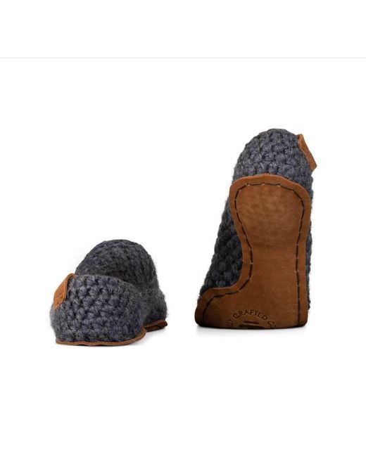 Kingdom of Wow Gray Light Handmade Wool Slippers For for men